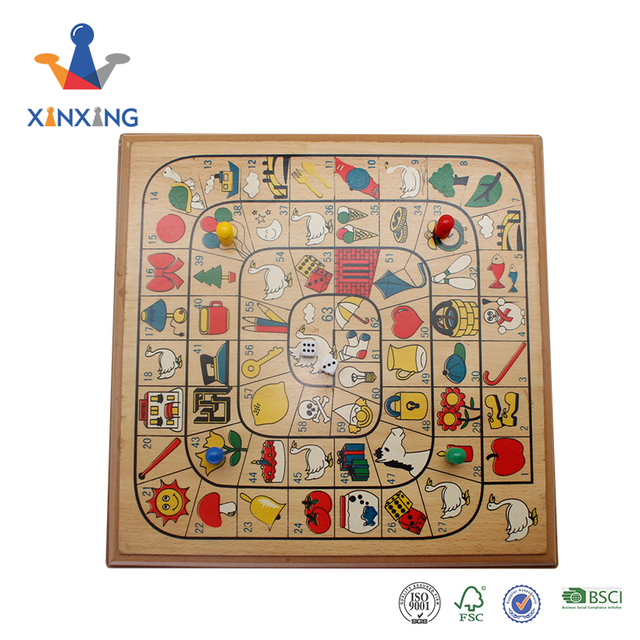 Colorful Chess Set Wood Board Game Flying Chess for Kids To Have Fun