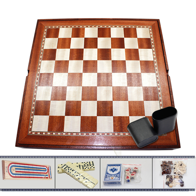 The Wooden Chess Box with Kind of Play Like Domino ,poker,dice,scoring Board And So on