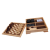 Wooden 5-in-1 Chess, Checkers,Playing Cards, Dominoes and Cribbage Board Game Combo Set