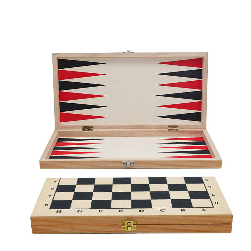 High Quality Wooden Folded International Chess Game Set Including Backgammon, wooden chess, wooden checkers