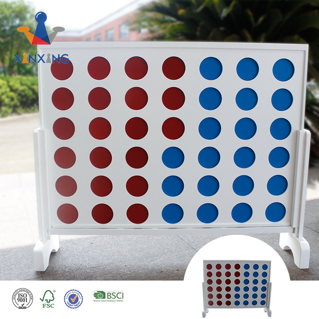 Wooden 4 in A Row Game, Choose Between Classic White Or Dark Stain, 2 Foot Width - Huge 4 Connect Family Fun with Coins, Case And Rules