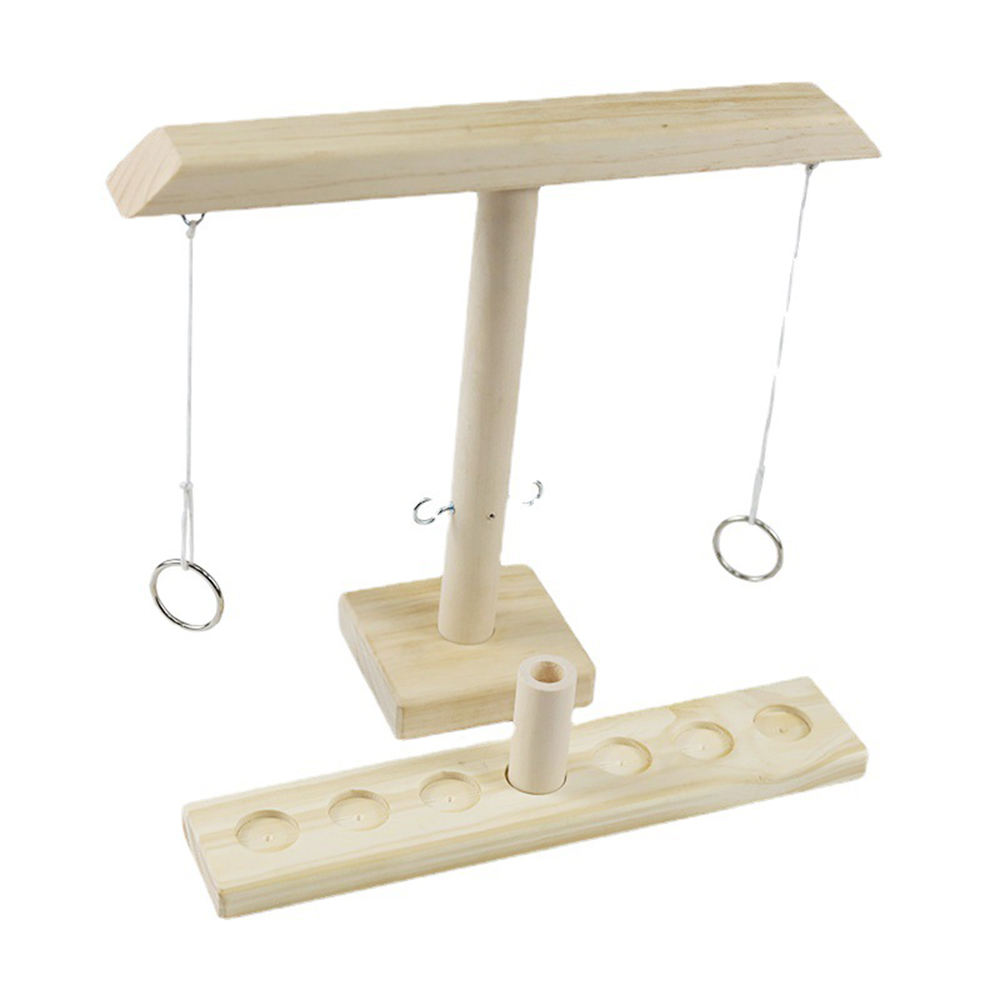 Wooden Hook And Ring Game with Shot Ladder Hook Game Ring Toss Outdoor Tabletop