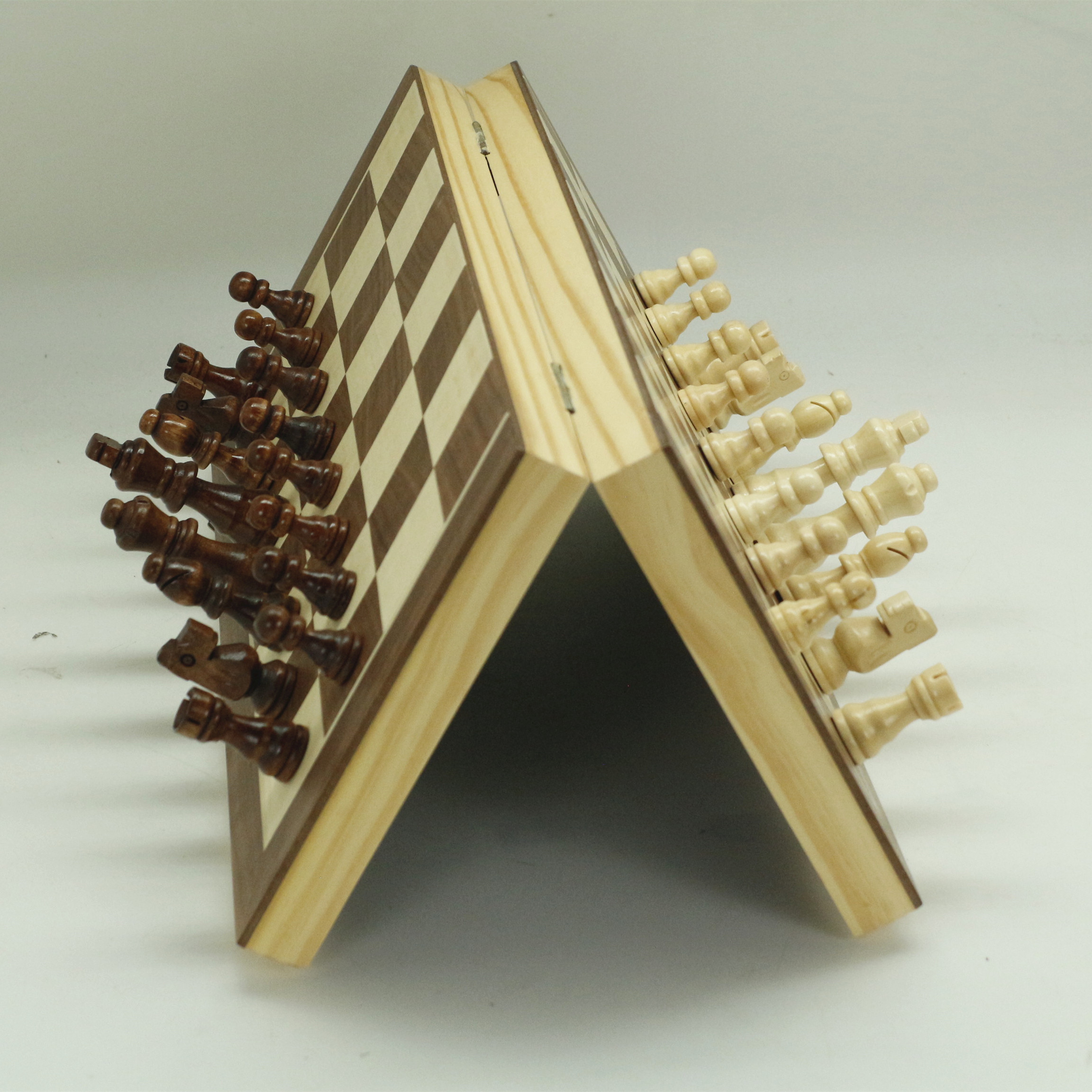 Chess Armory 15" Felted Game Board Interior Storage Chess set wooden